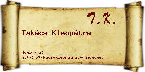 Takács Kleopátra névjegykártya